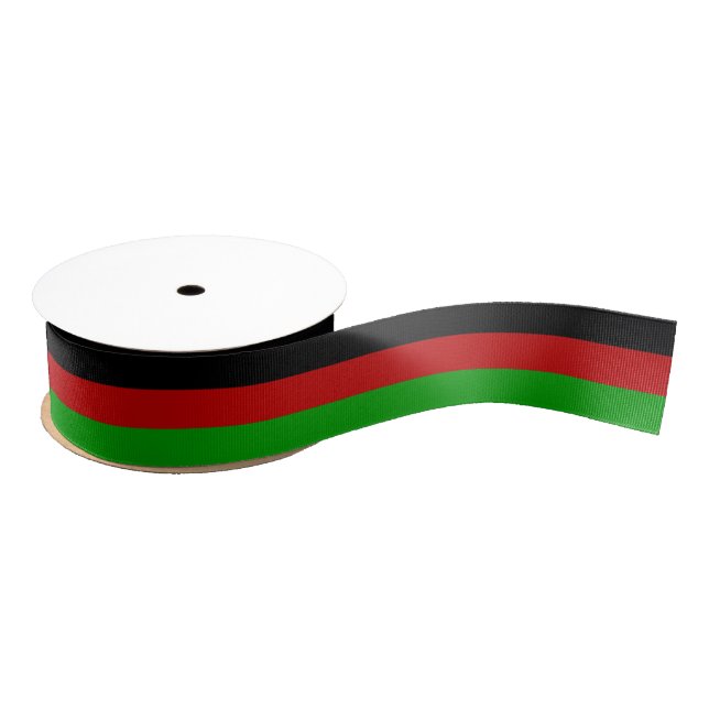 Afghani flag colours ribbon, thin, Afghanistan Grosgrain Ribbon (Spool)