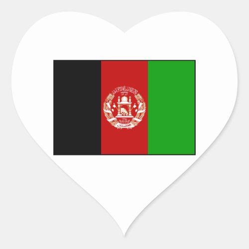 Afghanistan _ Afghan Flag Heart Sticker