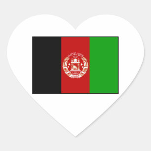 Afghanistan - Afghan Flag Heart Sticker