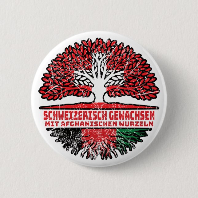 Afghanistan Afghanisch Schweizer Schweiz Baum Button (Front)