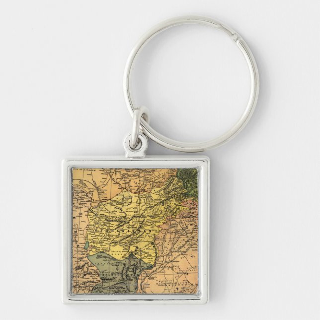 Afghanistan and Surrounding Countries Map Keychain (Front)