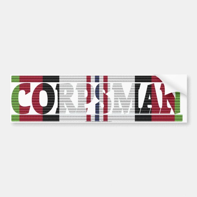 Afghanistan Campaign Medal Ribbon Corpsman Sticker (Front)