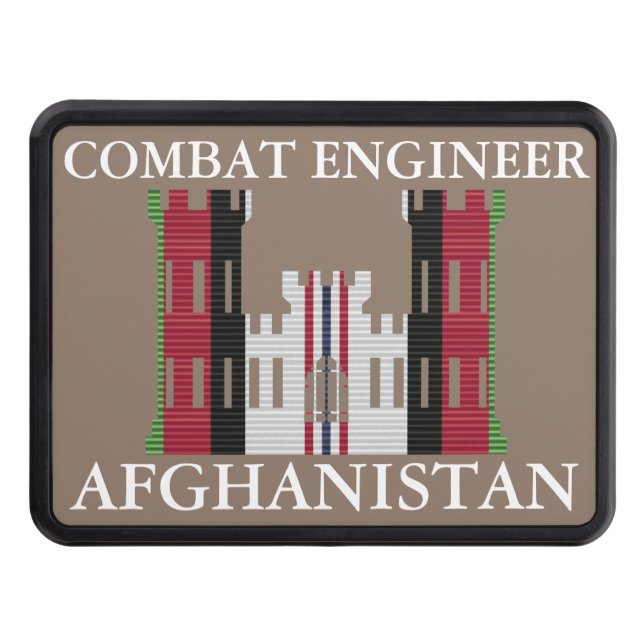 Afghanistan Combat Engineer Insignia Hitch Cover (Front)