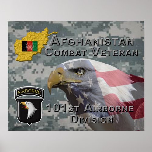 âœAfghanistan Combat Veteranâ â 101st Airborne Poster