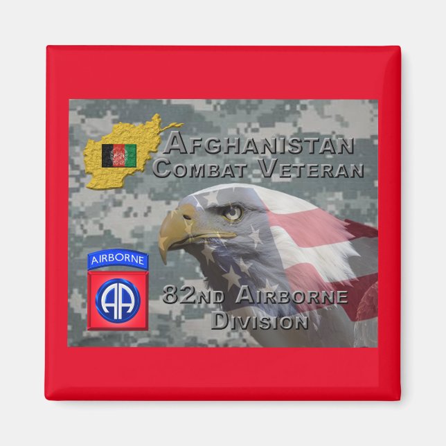 “Afghanistan Combat Veteran” - 82nd Airborne Divis Magnet (Front)