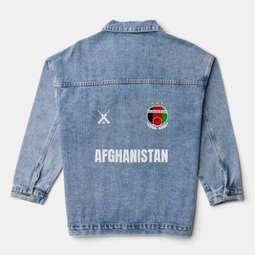 AFGHANISTAN Cricket Fan Badge  Denim Jacket
