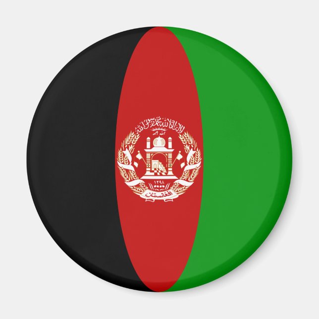 Afghanistan Fisheye Flag Magnet (Front)