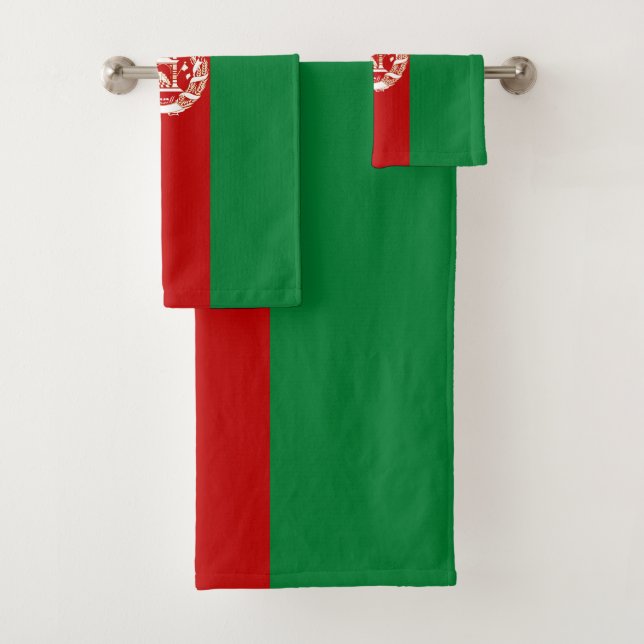 Afghanistan flag bath towel set (Insitu)