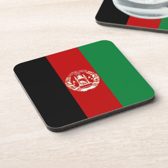 Afghanistan flag beverage coaster (Left Side)
