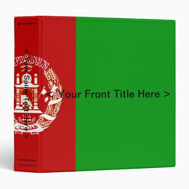 Afghanistan Flag Binder (Front/Spine)