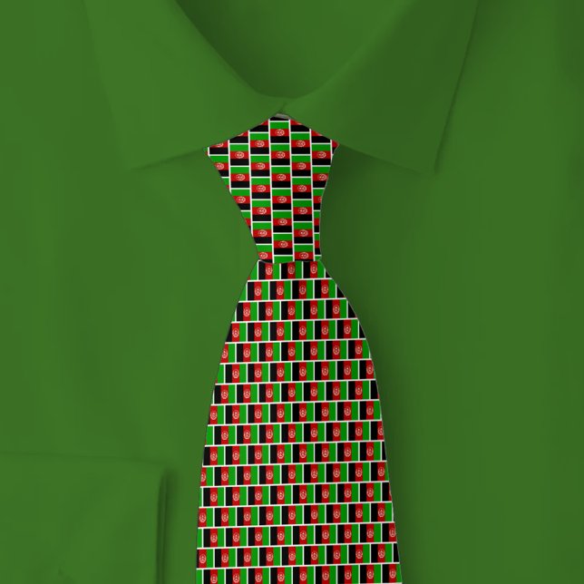 Afghanistan Flag Brick Pattern Neck Tie (Creator Uploaded)
