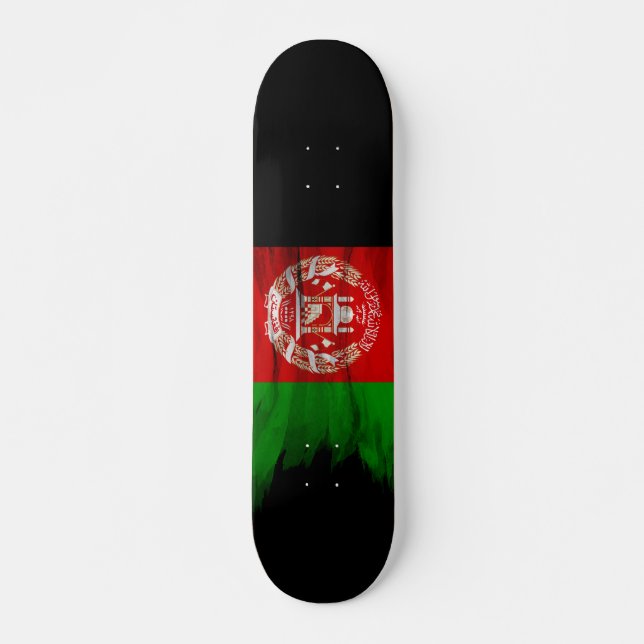 Afghanistan flag brush stroke, national flag skateboard (Front)