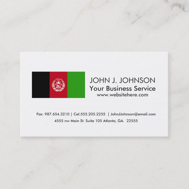 Afghanistan Flag Business Card (Front)