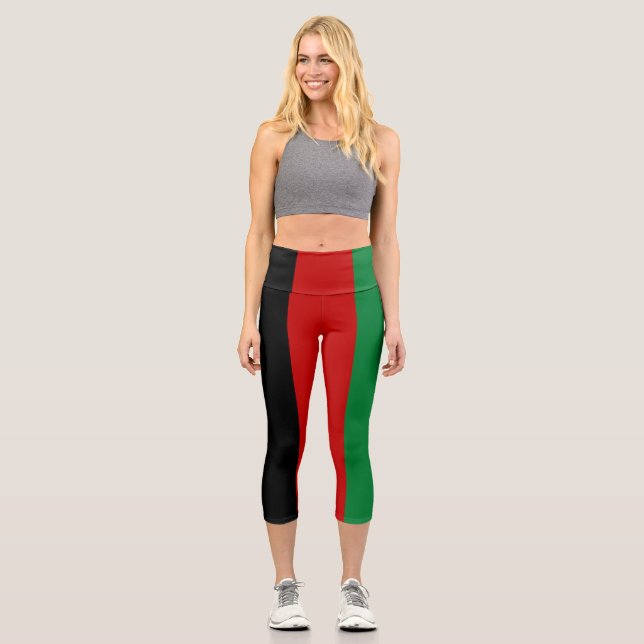 Afghanistan flag capri leggings (Front)