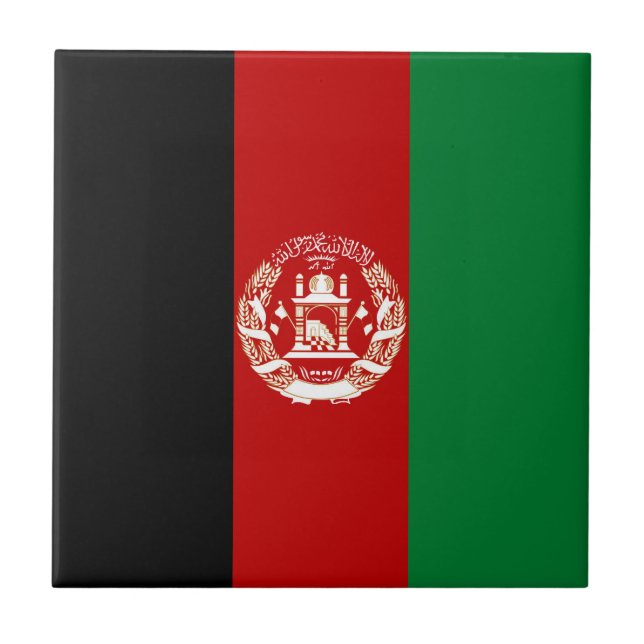 Afghanistan flag ceramic tile (Front)