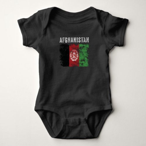 Afghanistan Flag Distressed Afghan Flag Baby Bodysuit
