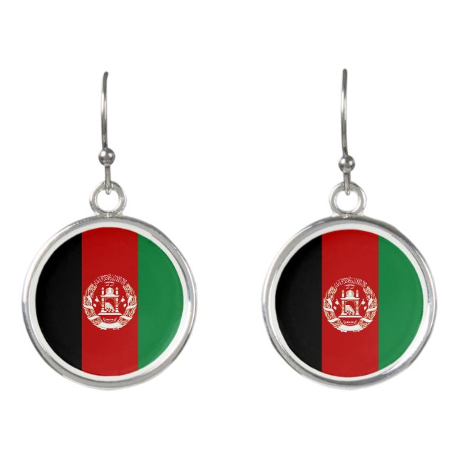 Afghanistan flag earrings (Front)