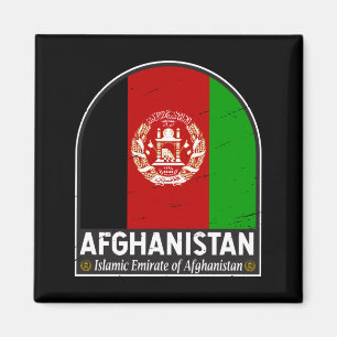 Afghanistan Flag Emblem Distressed Vintage Magnet