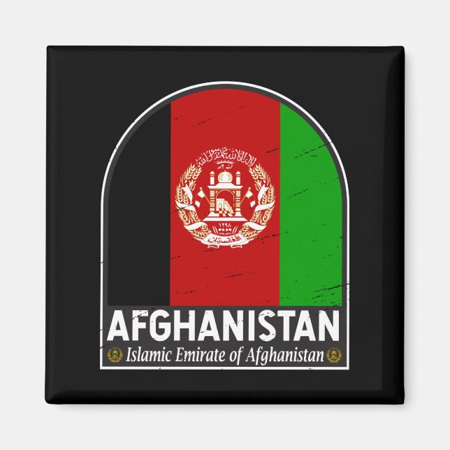 Afghanistan Flag Emblem Distressed Vintage  Magnet (Front)