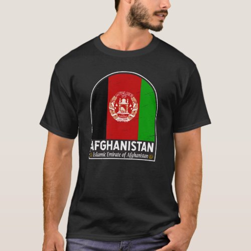 Afghanistan Flag Emblem Distressed Vintage T_Shirt