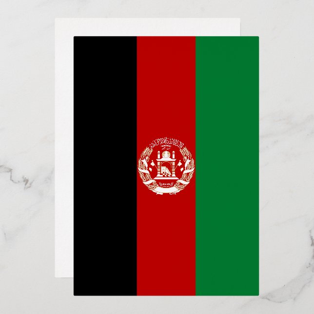 Afghanistan flag foil invitation (Front/Back)