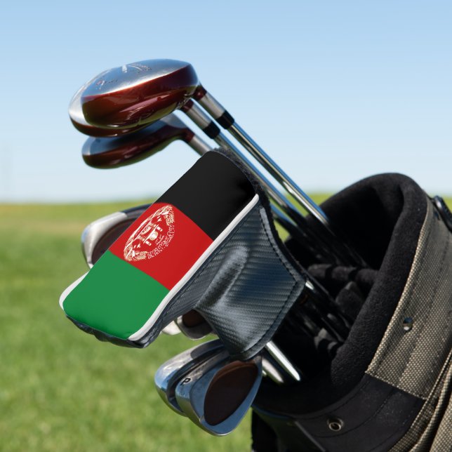 Afghanistan flag golf head cover (In Situ)