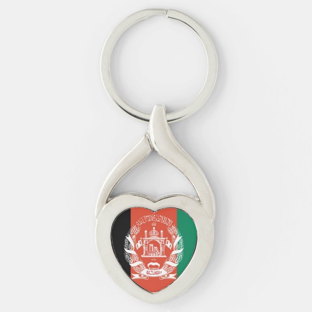 Afghanistan Flag Heart Keychain (Front)
