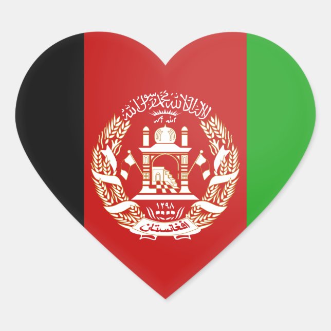 Afghanistan Flag Heart Sticker (Front)