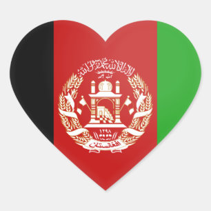 Afghanistan Flag Heart Sticker