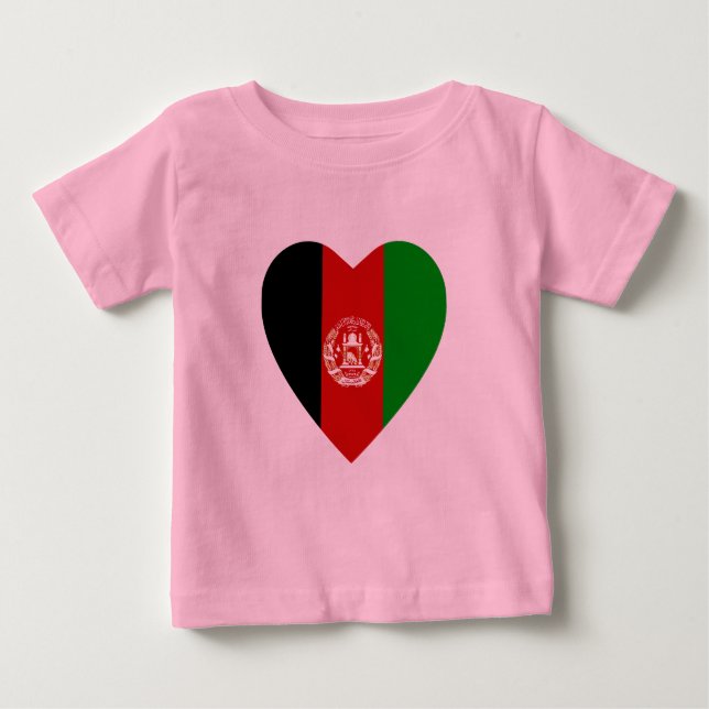 Afghanistan Flag Heart T-Shirt (Front)