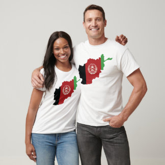 Afghanistan Flag In Country Map T-Shirt