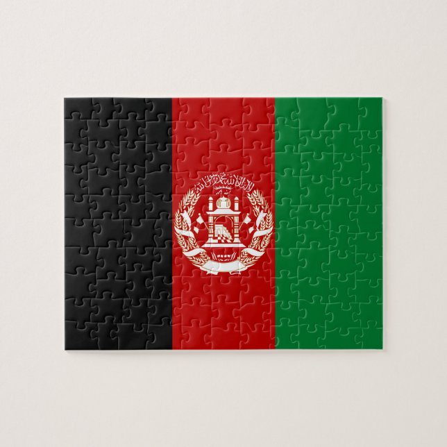 Afghanistan flag jigsaw puzzle (Horizontal)
