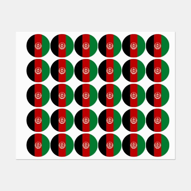 Afghanistan flag labels (Sheet)