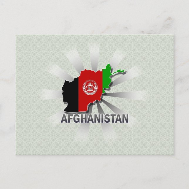 Afghanistan Flag Map 2.0 Postcard (Front)