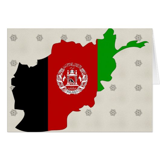 Afghanistan Flag Map full size Cards (Front Horizontal)