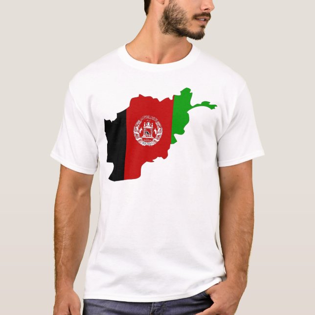 Afghanistan Flag Map full size T-Shirt (Front)