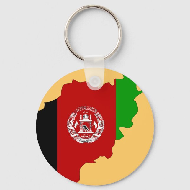 Afghanistan flag map keychain (Front)