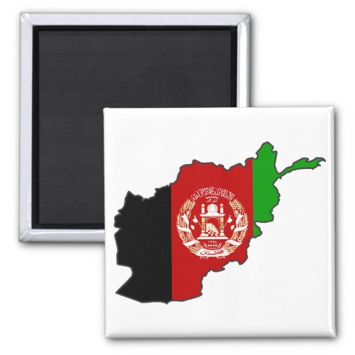 Afghanistan Flag Map Magnet