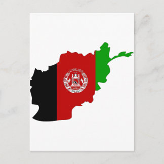 Afghanistan flag map postcard