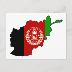 Afghanistan Flag Map Postcard