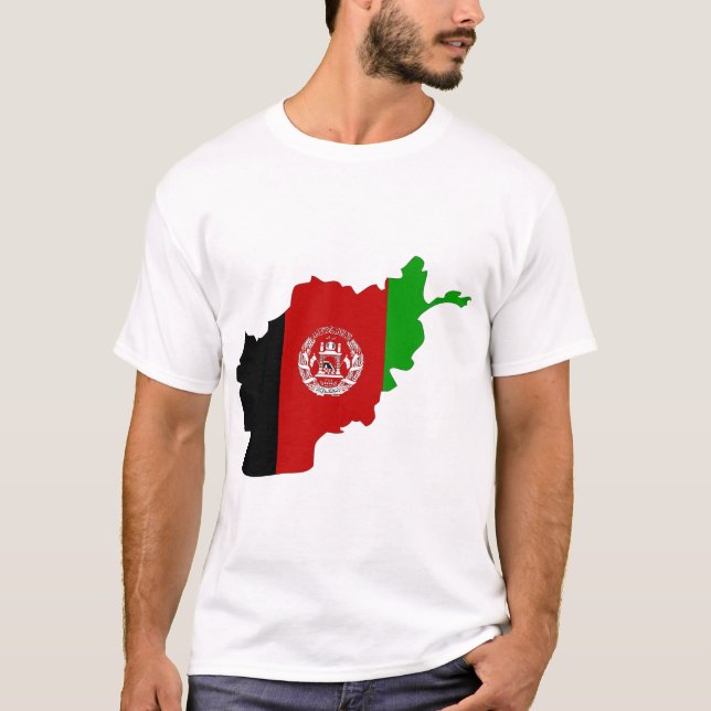 Afghanistan flag map T-Shirt (Front)
