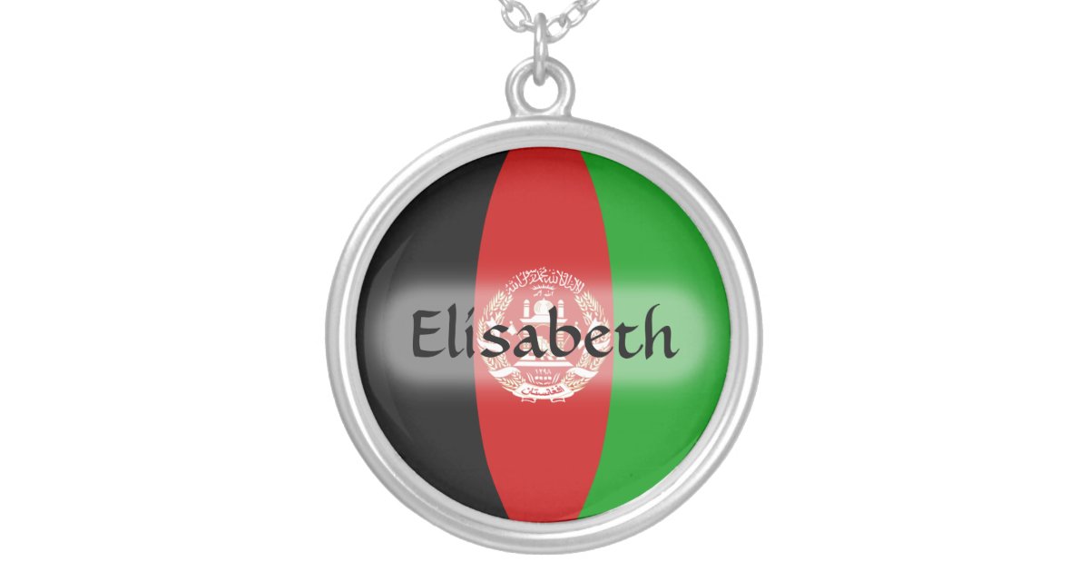 Afghanistan Flag Necklace, Pendant Necklace