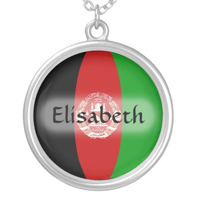 Afghanistan Flag + Name Necklace (Front)