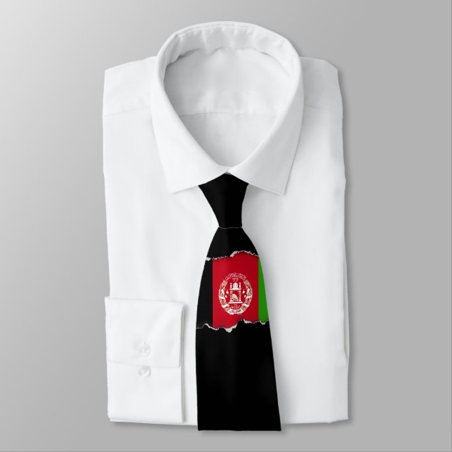 Afghanistan Flag Neck Tie (Tied)