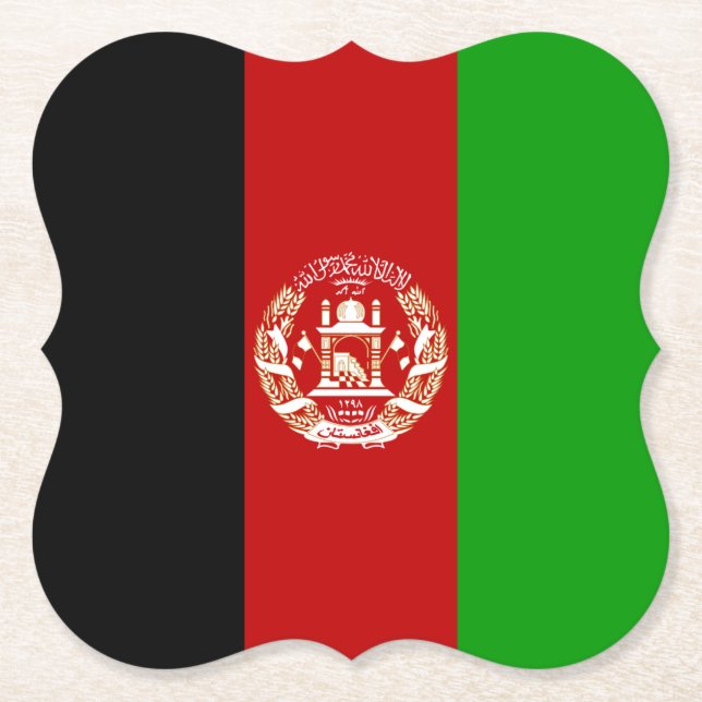 Afghanistan Flag Paper Coaster (Front)