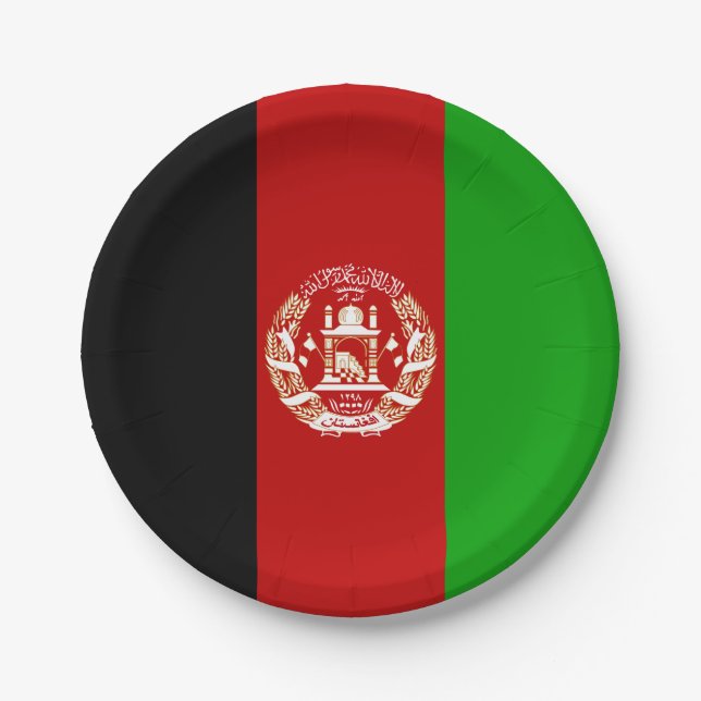 Afghanistan Flag Paper Plates (Front)