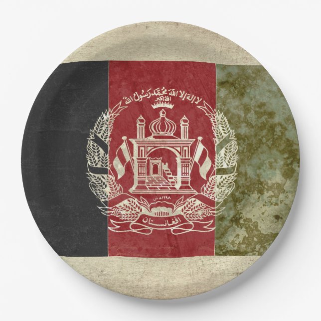 Afghanistan Flag Paper Plates (Front)
