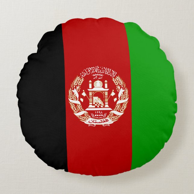 Afghanistan Flag Round Pillow (Front)