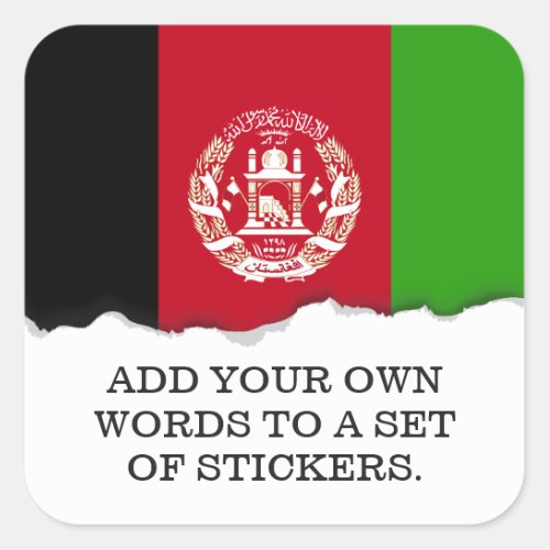 Afghanistan Flag Square Sticker