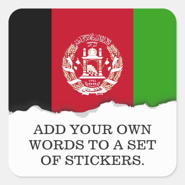 Afghanistan Flag Square Sticker (Front)